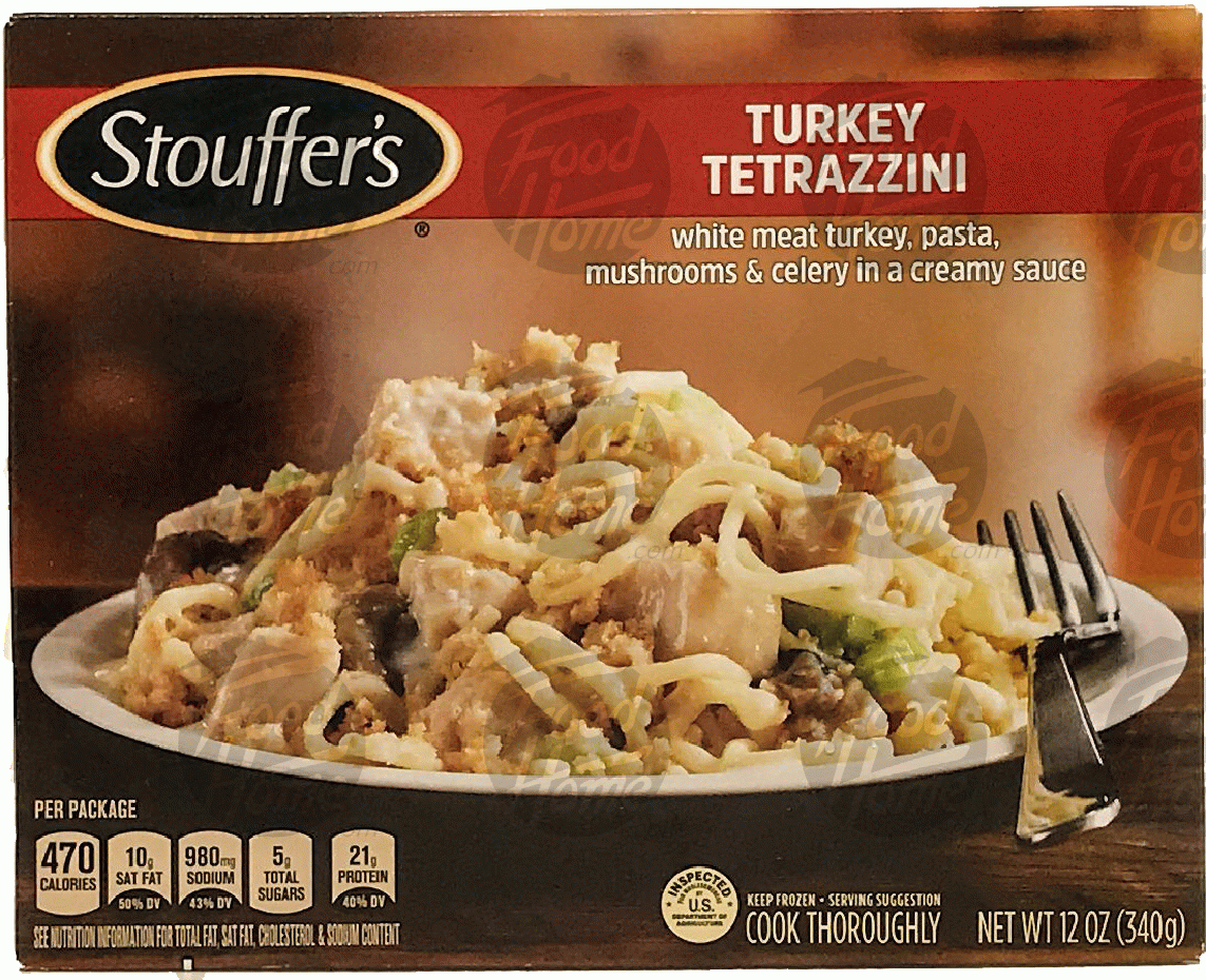 Stouffer's Classics turkey tetrazzini, white meat turkey, pasta, mushrooms & celery in a creamy sauce Full-Size Picture